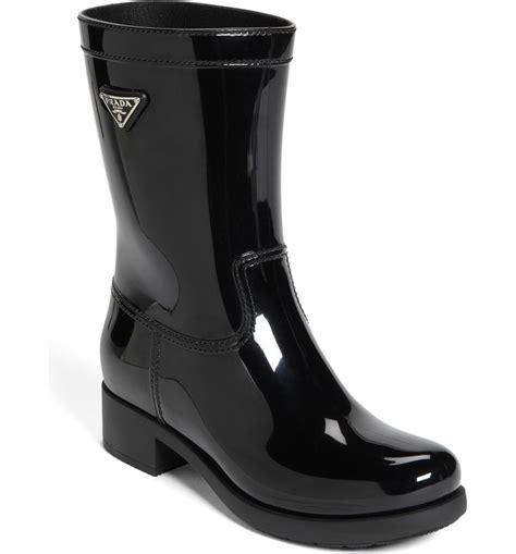 prada rubber rain boots|prada combat boots with pouches.